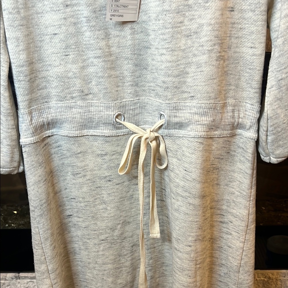 Anthropologie Gray Cozy Drawstring waist dress, Size Medium - Picture 9 of 12